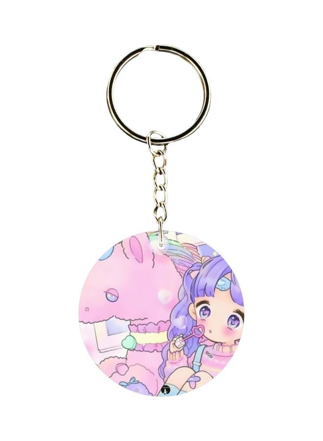 BP Anime Girl Printed Plastic Keychain