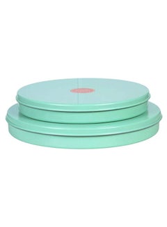 Ayda 4-Piece Non Stick Basbuosa Cake Baking Tray With Lid Set Green 30 x 35centimeter  - Image 1