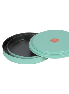 Ayda 4-Piece Non Stick Basbuosa Cake Baking Tray With Lid Set Green 30 x 35centimeter  - Image 2