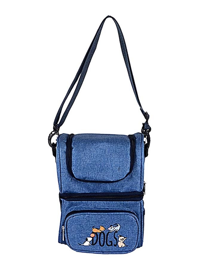 Biggdesign Dog Pattern Designed Foil Lining Bag Blue/Black 28 x 20cm  - Image 1