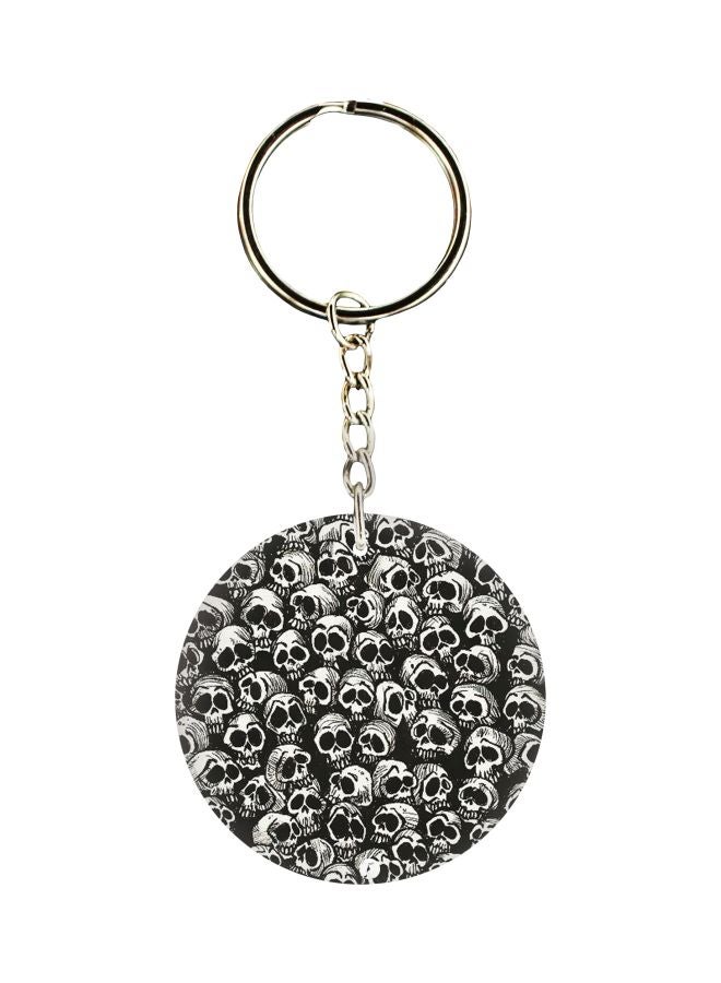 بي بي سلسلة مفاتيح بجانب واحد وطبعة جماجم