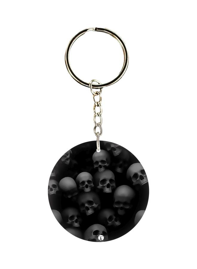 بي بي سلسلة مفاتيح بجانب واحد وطبعة جماجم