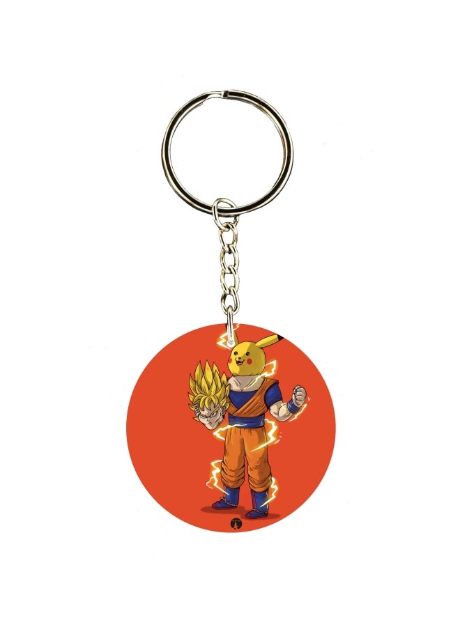 BP Pikachu And Goku Printed Keychain