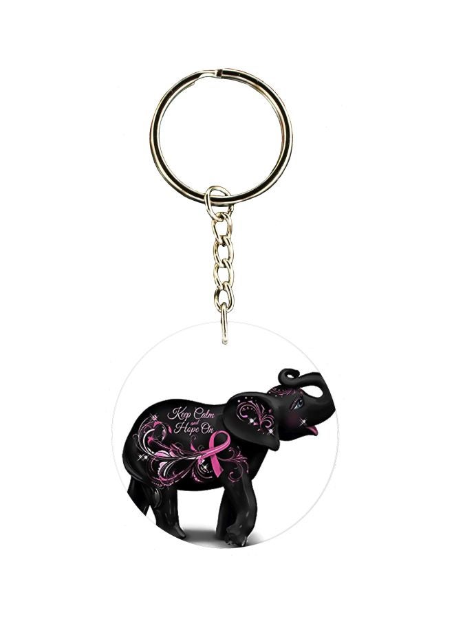 BP Elephant Printed Keychain