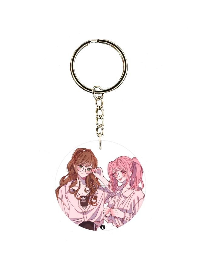 BP Single Sided Girls Printed Keychain