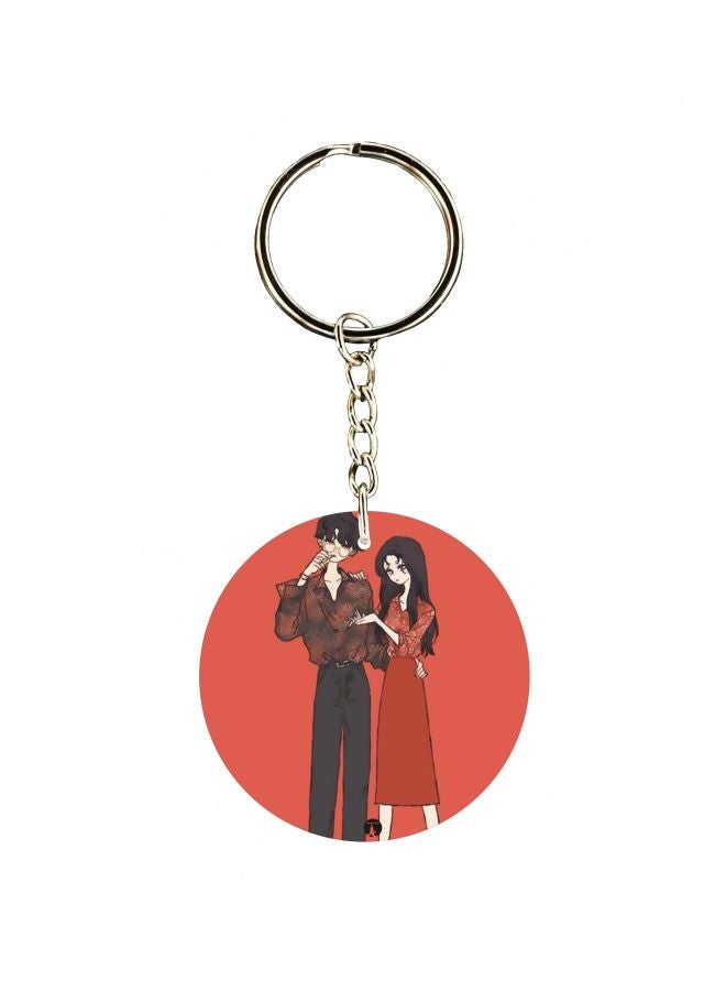 بي بي سلسلة مفاتيح بجانب واحد وطبعة زوجين