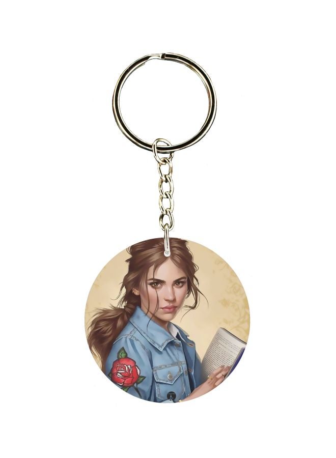 BP Cartoon Girl Printed Keychain