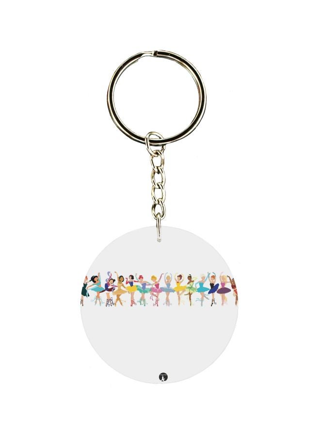 BP Cartoon Dancing Girl Printed Keychain