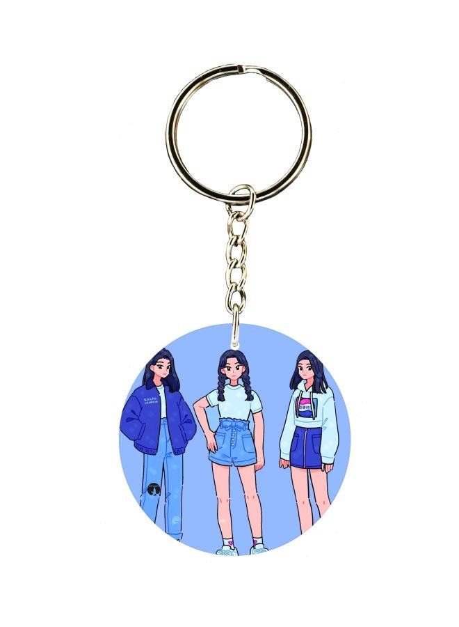 BP Cartoon Character Printed Keychain