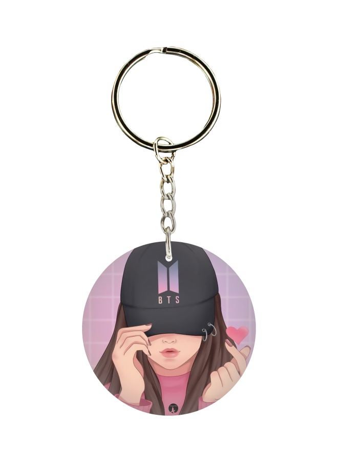 BP Cartoon Girl Printed Keychain