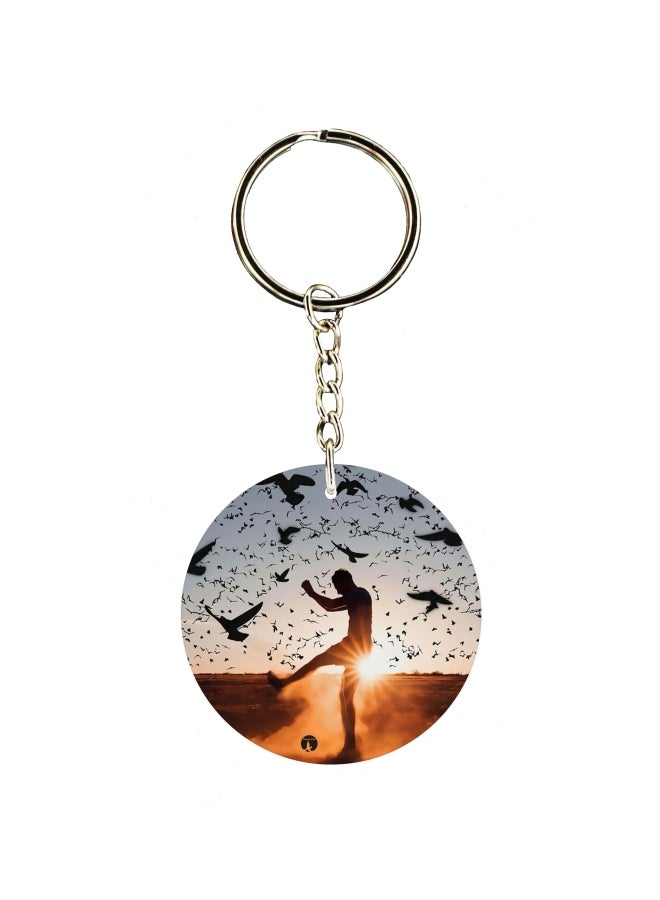 BP Sunset With Bird Printed Keychain