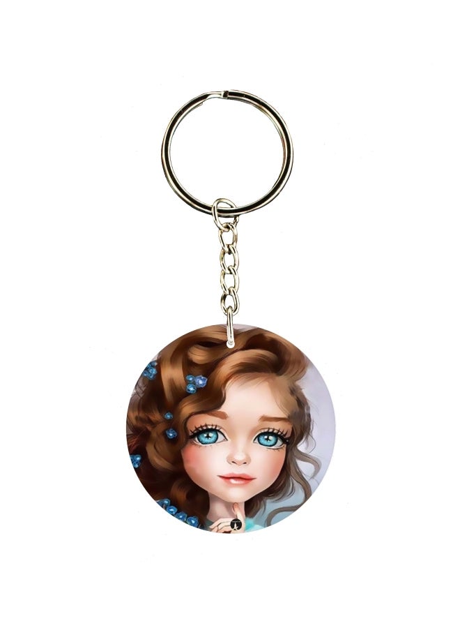 بي بي سلسلة مفاتيح بطبعة فتاة من الرسوم المتحركة