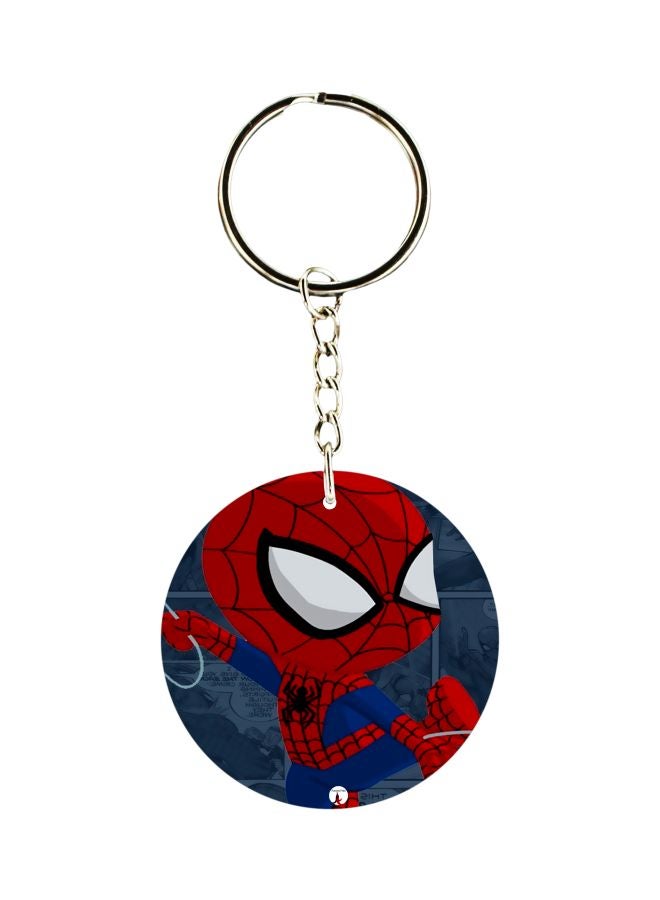 بي بي سلسلة مفاتيح للجيب مزينة بطبعة شخصية سبايدرمان