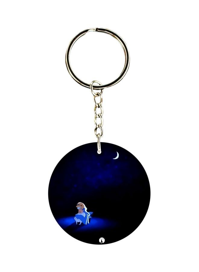 BP Girl And The Moon Printed Keychain