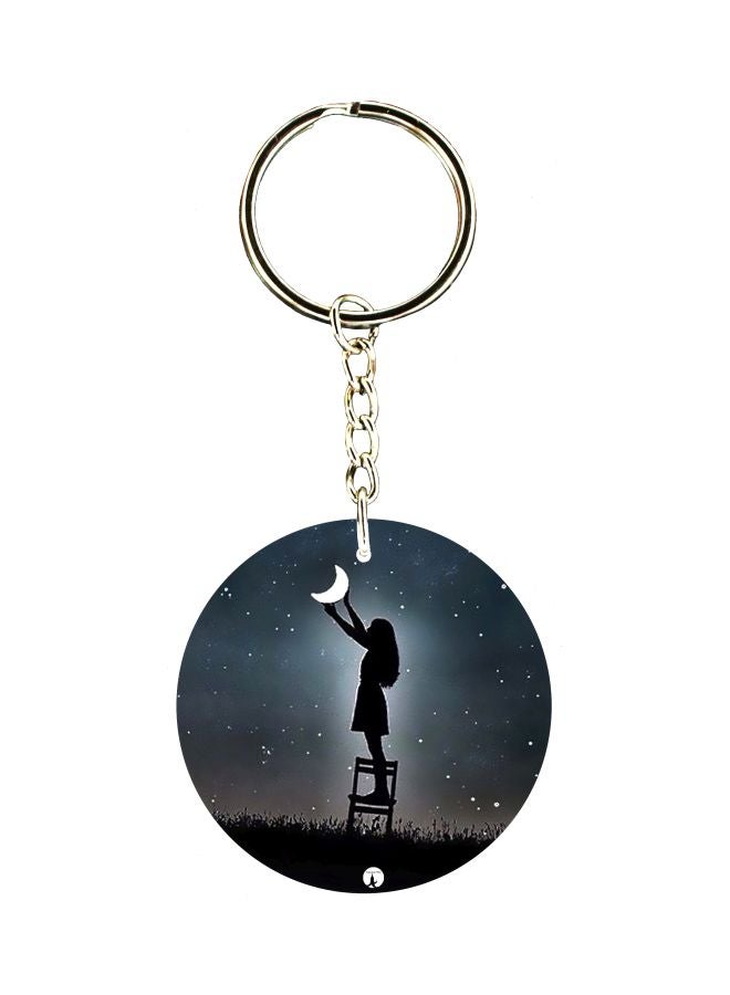 BP Girl And The Moon Printed Keychain