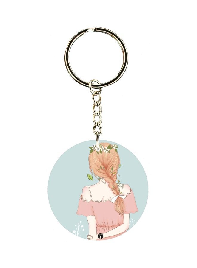 BP Girl With Flower On Head Themed Keychain
