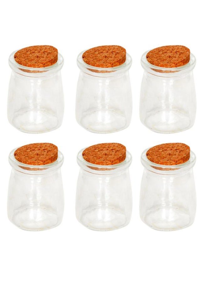 China 6-Piece Spices Jar With Cork Set Clear/Orange 100ml 