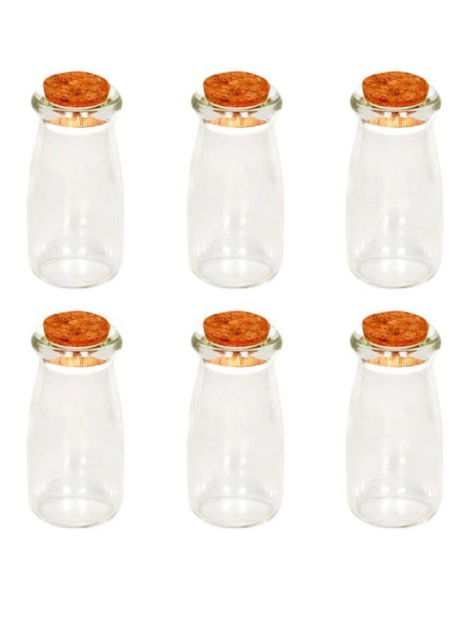 China 6-Piece Spices Jar With Cork Set Clear/Orange 100ml