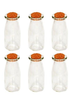 China 6-Piece Spices Jar With Cork Set Clear/Orange 200ml 