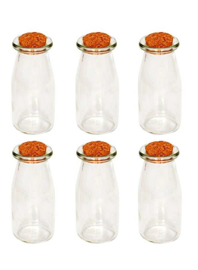 China 6-Piece Spices Jar With Cork Set Clear/Orange 200ml