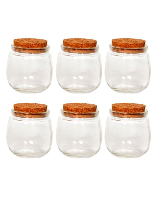 China 6-Piece Spices Jar With Cork Set Clear/Orange 100ml