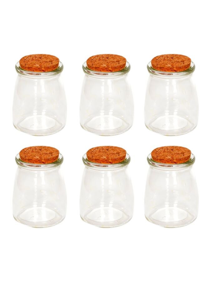 China - 6-Piece Spices Jar With Cork Set Clear/Orange 150ml - Image 1
