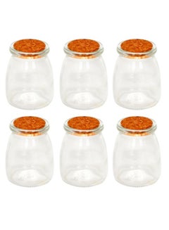 China 6-Piece Spices Jar With Cork Set Clear/Orange 175ml 