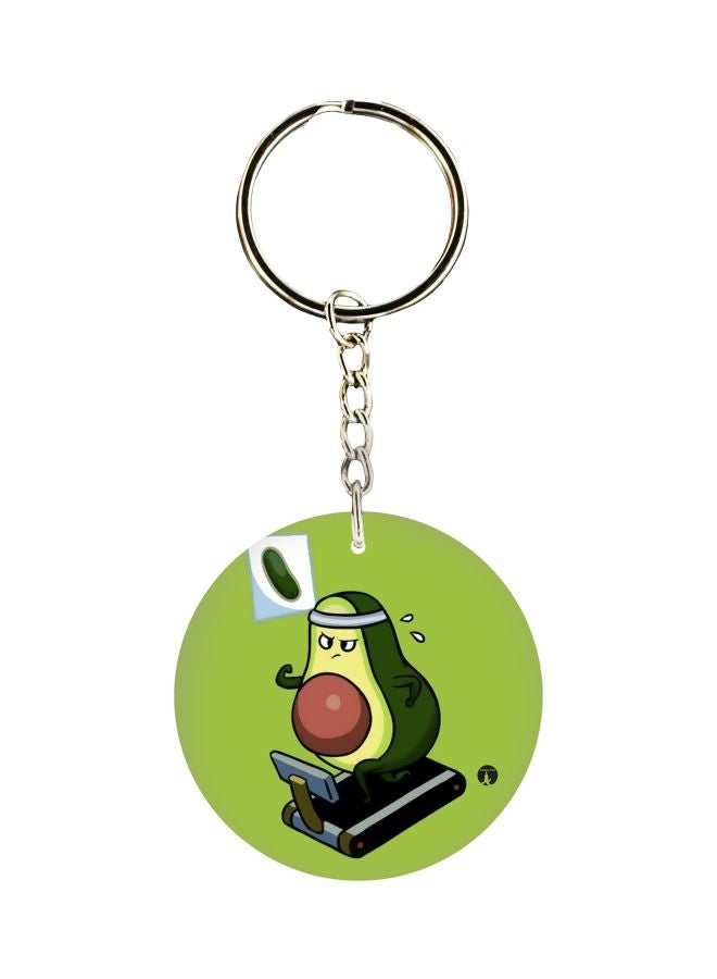 BP Avocado Cartoon Printed Single Sided Keychain