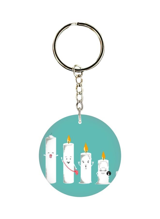 بي بي سلسلة مفاتيح بطبعة شمعة على وجه واحد