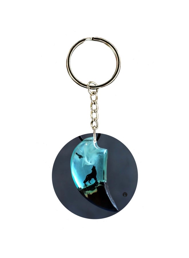 BP Wolf Printed Single Sided Keychain