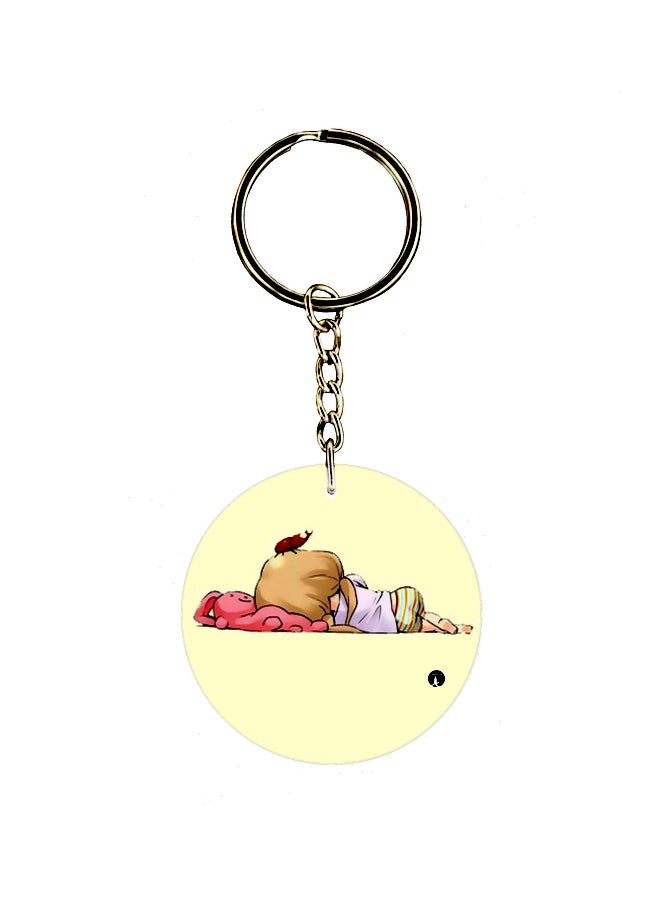 بي بي سلسلة مفاتيح بطبعة على جاتب واحد