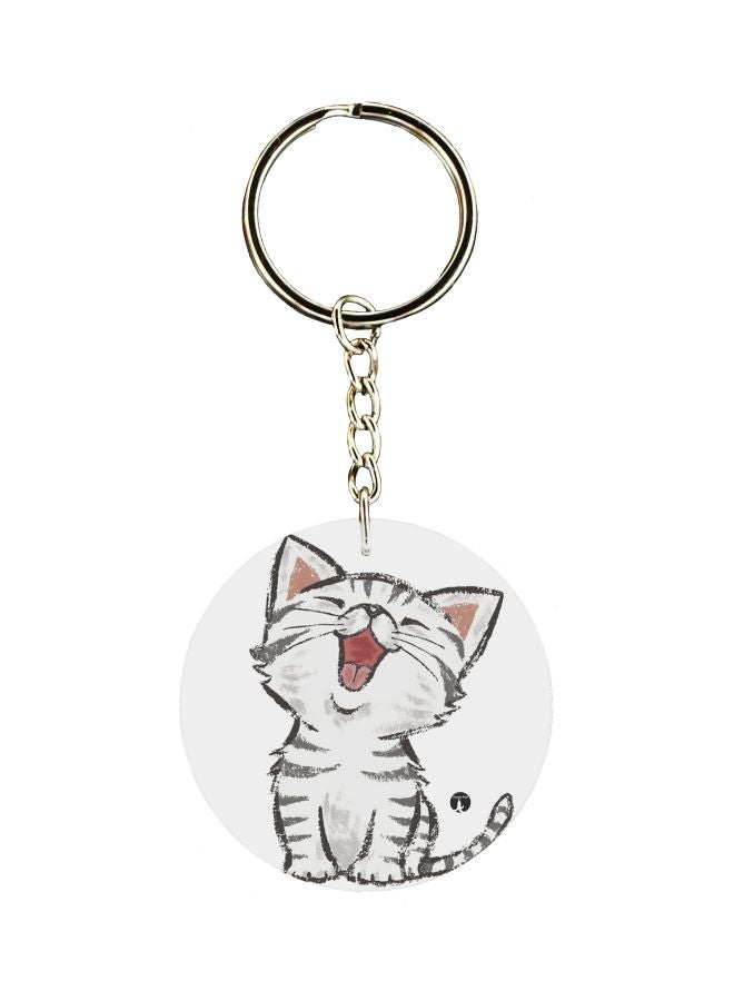 BP Cat Themed Single Sided Keychain