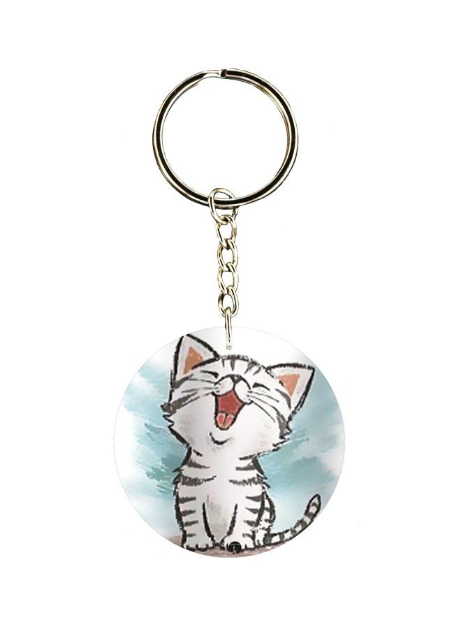 BP Cartoon Cat Themed Single Sided Keychain