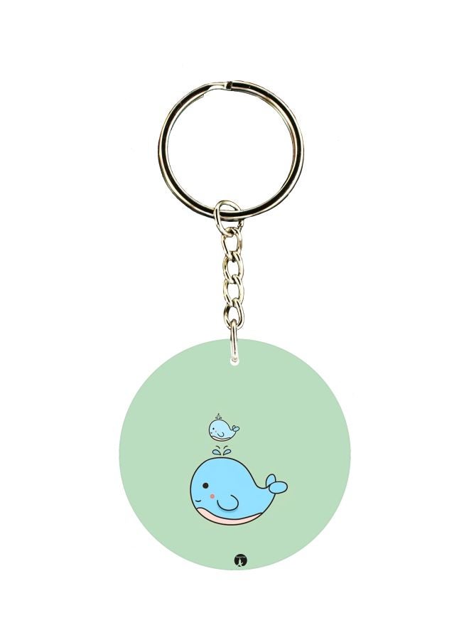 BP Cartoon Whale Themed Single Sided Keychain