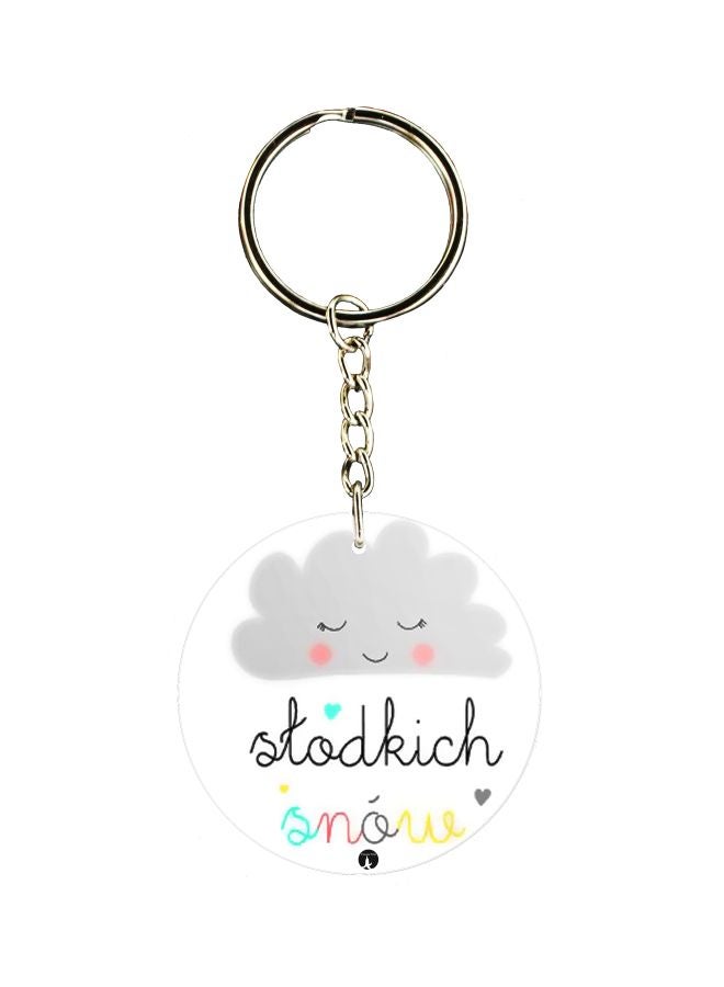 بي بي سلسلة مفاتيح بطبعة عبارة "Stodkich Snow"