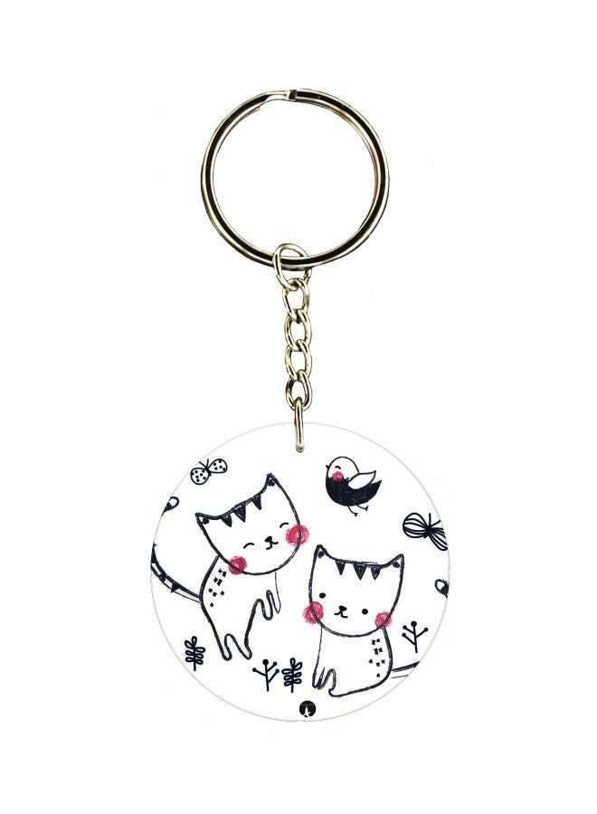 BP Cat Printed Single Sided Keychain