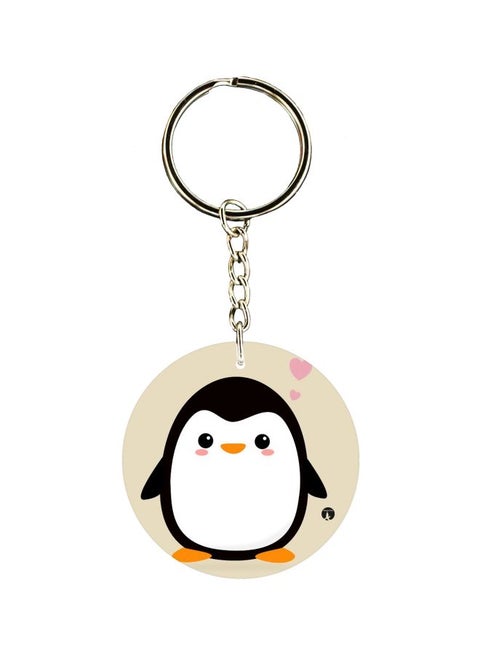 Penguin Printed Single Sided Keychain