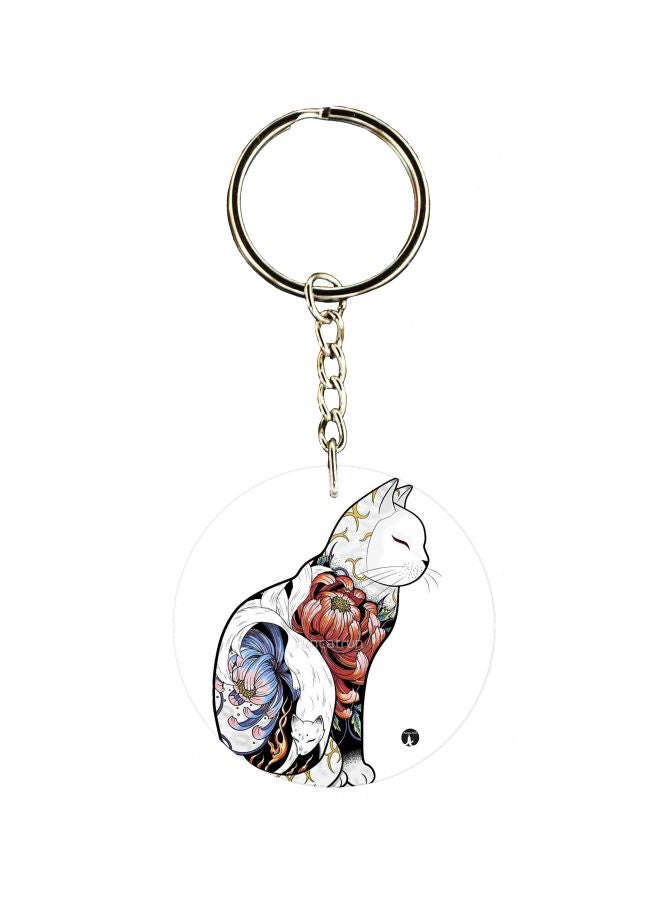 BP Cat Printed Single Sided Keychain