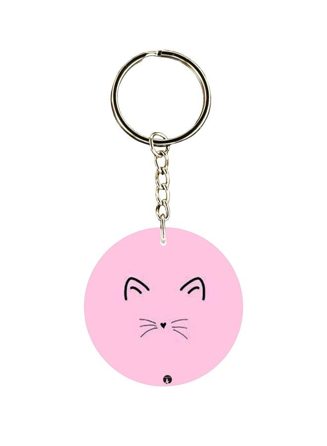 بي بي سلسلة مفاتيح بطبعة قط على جانب واحد