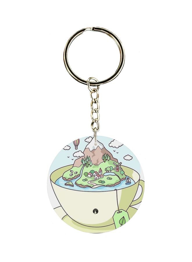 بي بي سلسلة مفاتيح بطبعة رسومات كرتونية على جهة واحدة