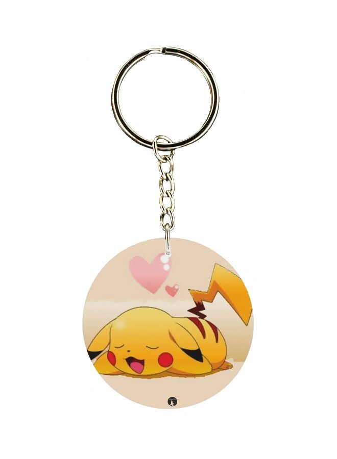 Single Sided Pikachu Cartoon Themed Keychain