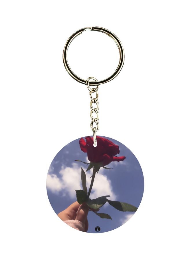 BP Rose Flower Printed Keychain