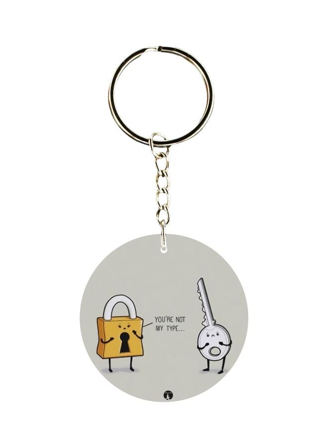 BP Lock And Key Printed Keychain