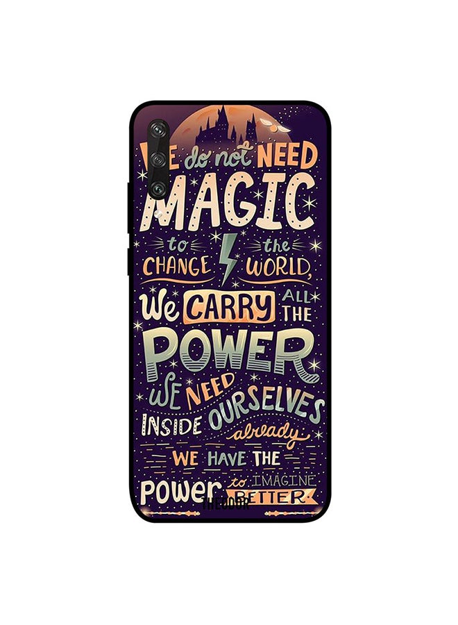 غطاء حماية واق لهاتف هواوي Y6p نمط مطبوع بعبارة "Power To Magic"