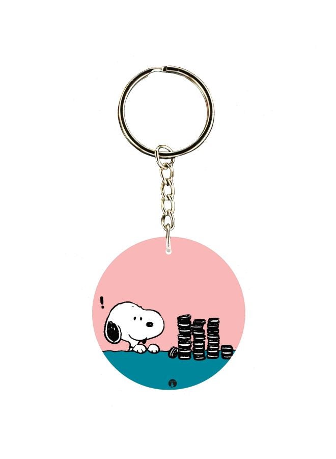 بي بي سلسلة مفاتيح بطبعة رسومات كرتونية على جهة واحدة