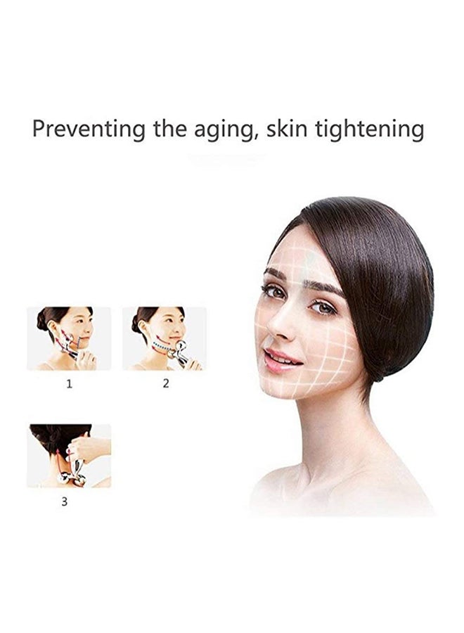 360-Rotatable Facial Slimming Massager Silver 14cm - Image 4