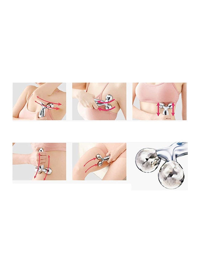 360-Rotatable Facial Slimming Massager Silver 14cm - Image 3