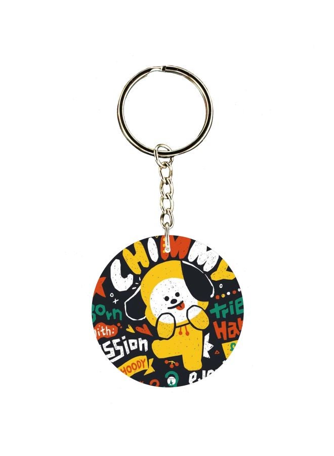 بي بي سلسلة مفاتيح بطبعة رسومات كرتونية على جهة واحدة