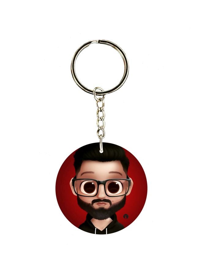 بي بي سلسلة مفاتيح بطبعة رسومات كرتونية على جهة واحدة