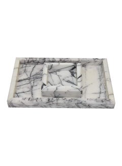 طقم صواني من الرخام، مكونة من قطعتين. أبيض 40x25x4.5cm + 16x16x4.5cmØ³Ù†ØªÙŠÙ…ØªØ±